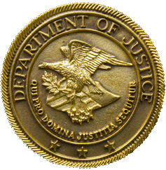 US Department of Justice Offical Seal in Bronze